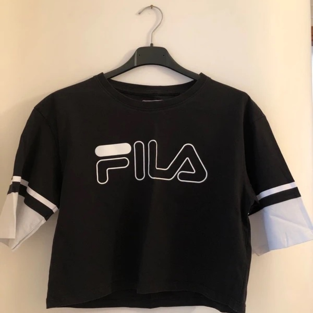 Fila Black Tee with White Logo